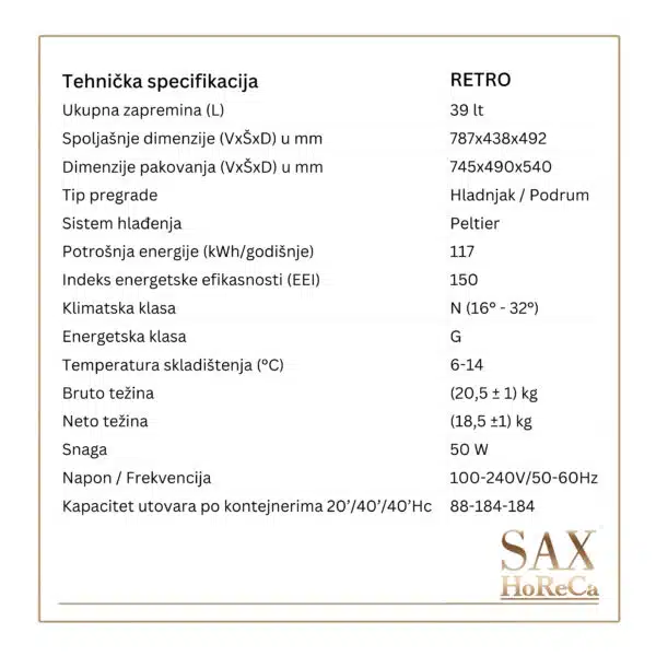 Samostojeći dizajn (nije za ugradnju) i kompaktne dimenzije omogućavaju brzo premeštanje, izgleda elegantno čak i gde je prostor ograničen.