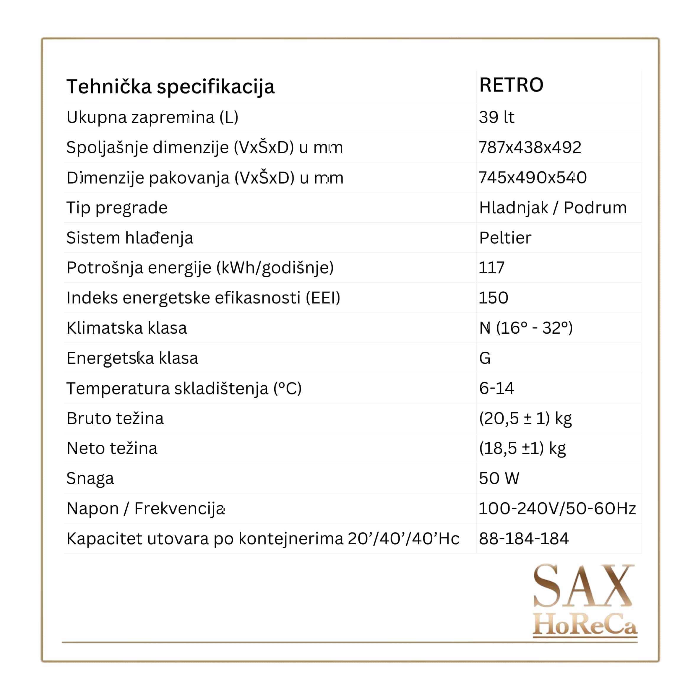 Retro-mini-bar-specifikacija Samostojeći dizajn (nije za ugradnju) i kompaktne dimenzije omogućavaju brzo premeštanje, izgleda elegantno čak i gde je prostor ograničen.